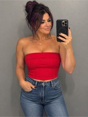 Wild Fable Red Y2K Strapless Tube Top XS